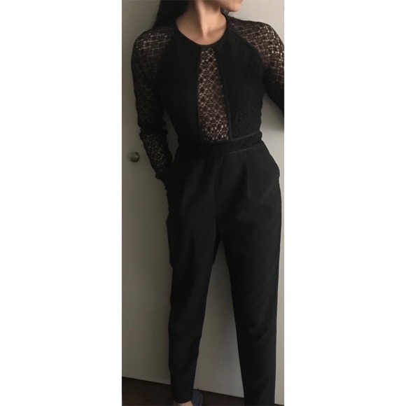 ASOS- Black Embroidered Eyelit Jumpsuit - Picture 1 of 5